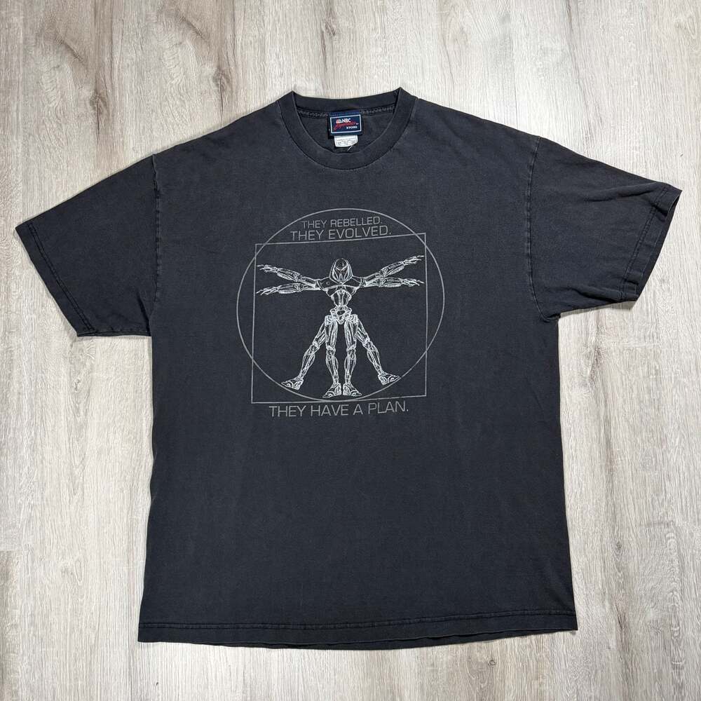 Mens Vintage Battlestar Galactica Sci Fi Channel Vitruvian Cylon T-Shirt XL